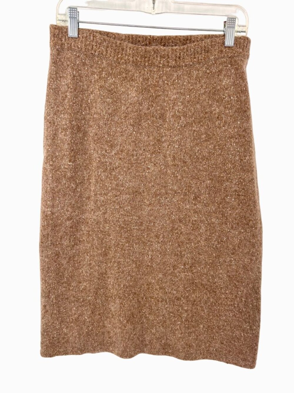 VINTAGE MILANO DESIGN GROUP SILK ANGORA BROWN SWEATER SKIRT - M